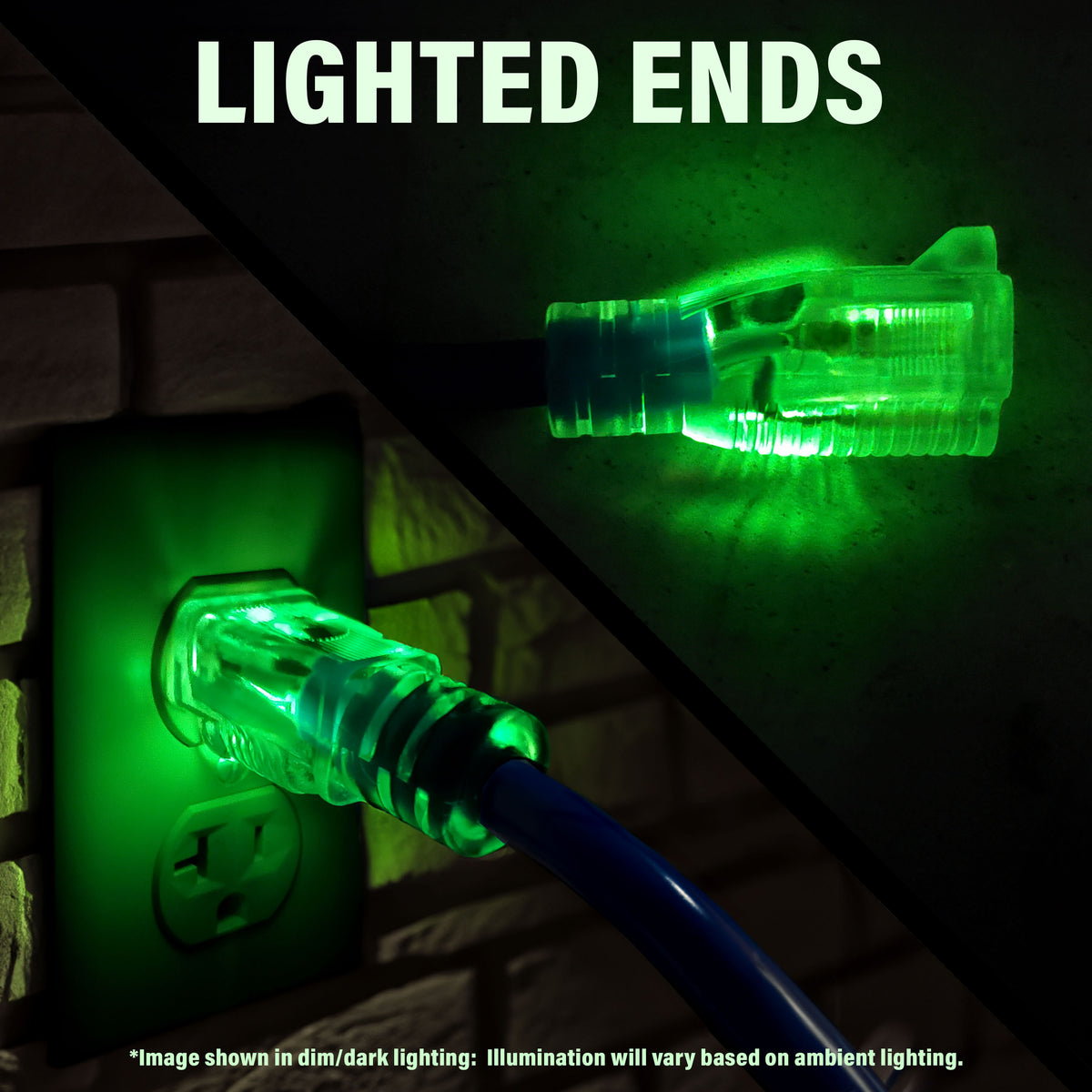 Led Window Plug 6ft 12Awg SJTW UL Extension Cord (Blue) - Premier Wire