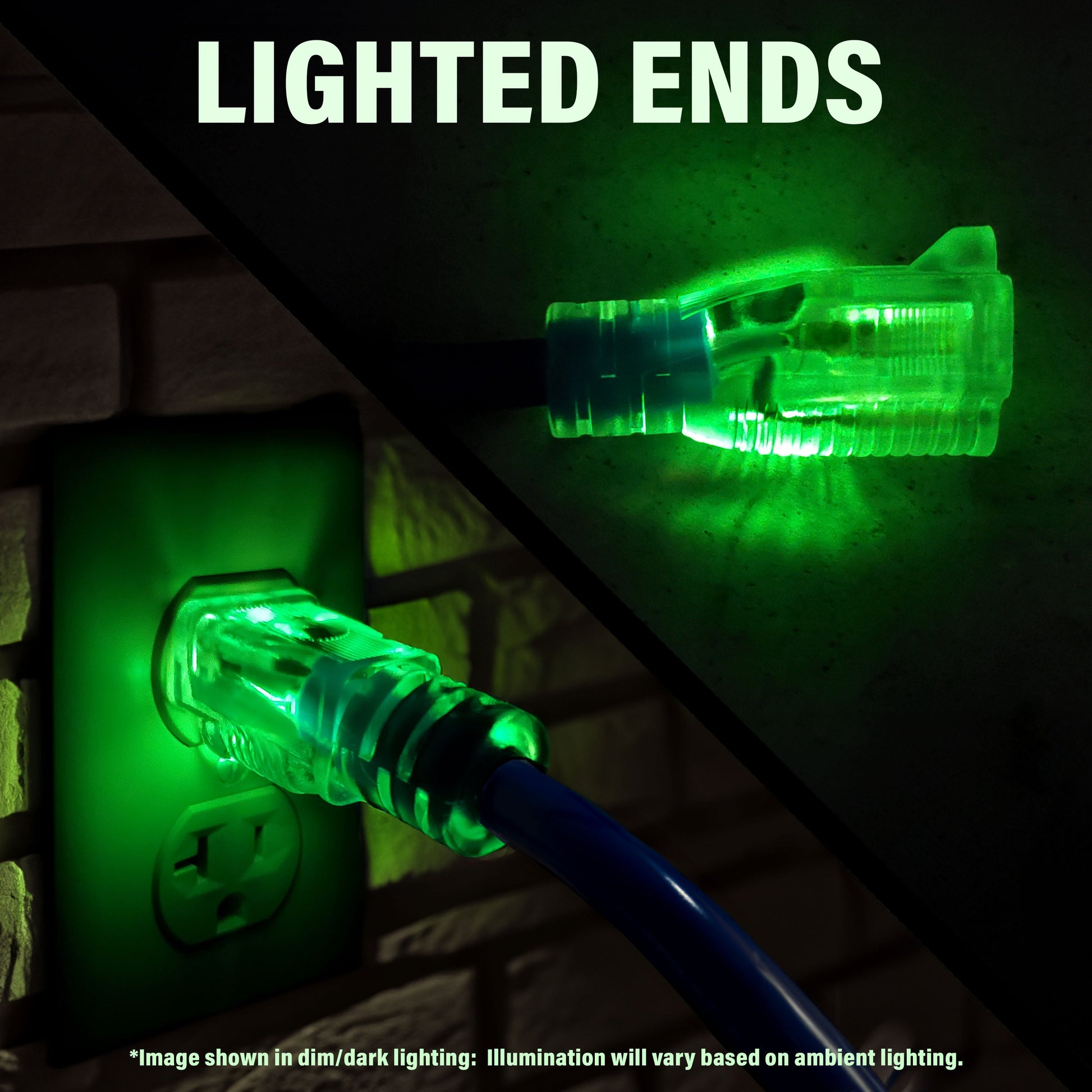 Lighted Plugs - Single Outdoor extension cord outdoor