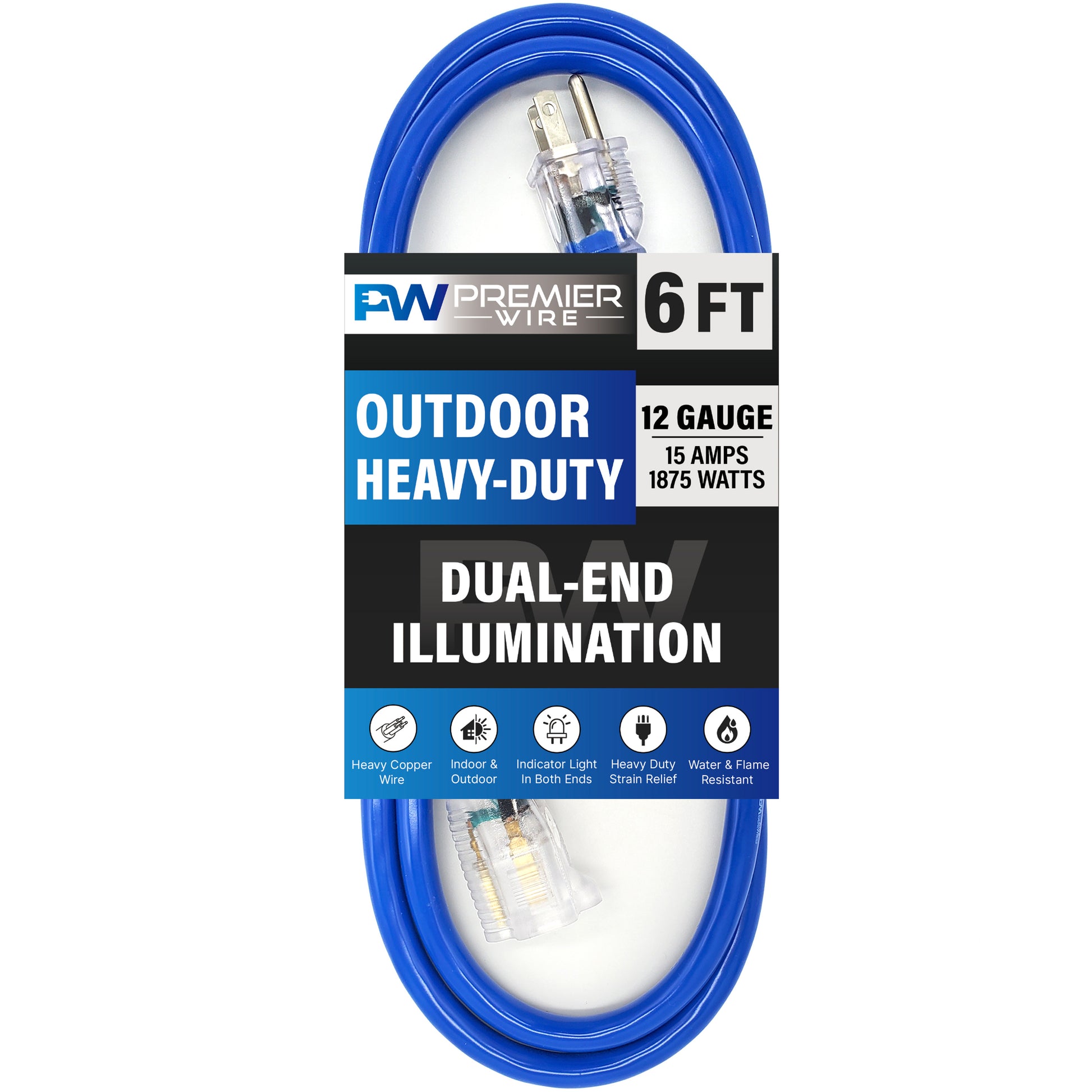Outdoor Extension cord 12 gauge extension cord 6 ft