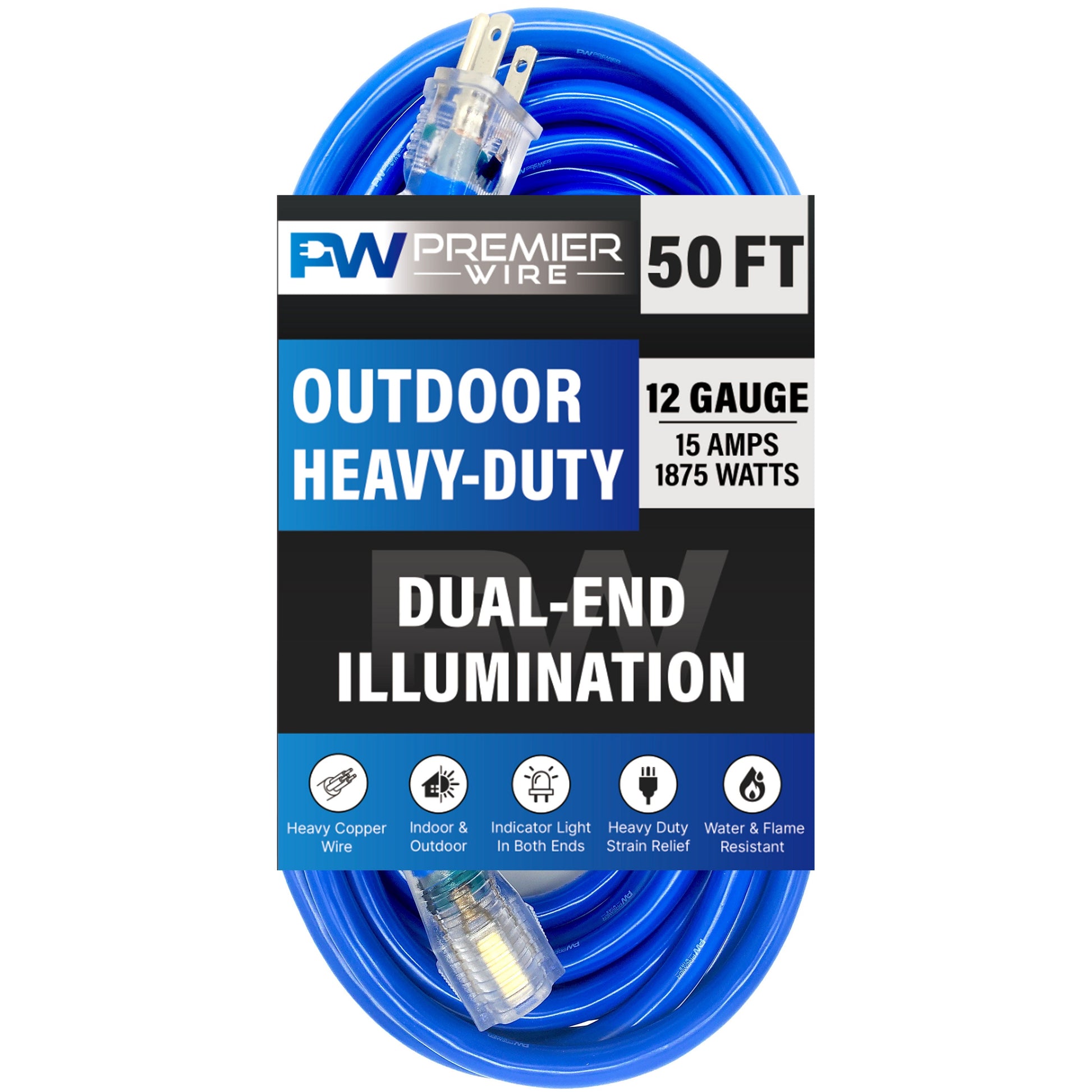 Outdoor Extension cord 12 gauge extension cord 50 ft