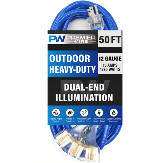 Outdoor Extension cord 12 gauge extension cord 50 ft