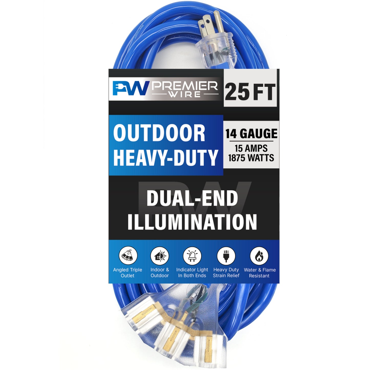 Outdoor Extension cord 14 gauge extension cord 25 ft