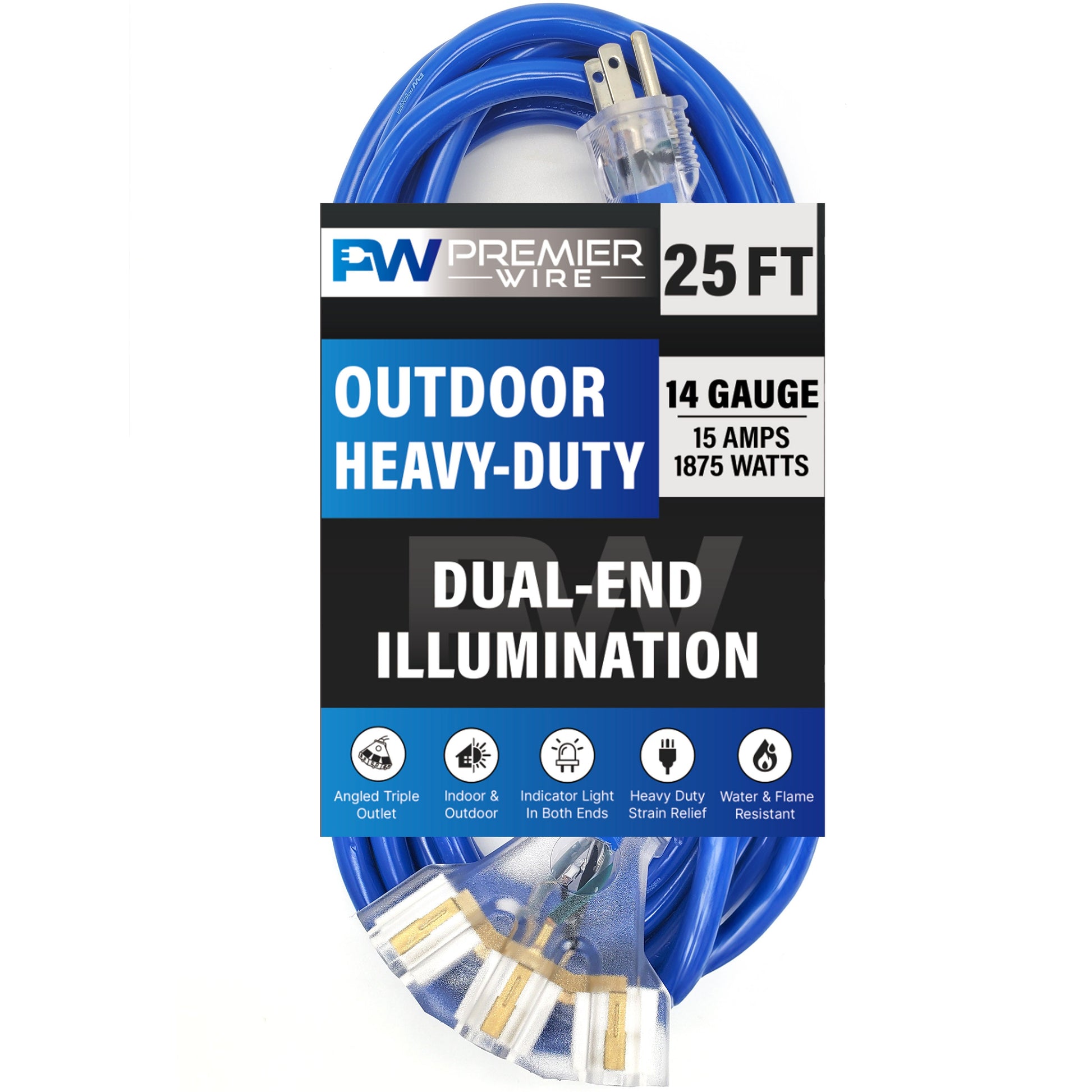 Outdoor Extension cord 14 gauge extension cord 25 ft